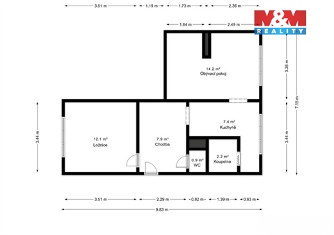 Prodej bytu 2+1, 49 m² - 8