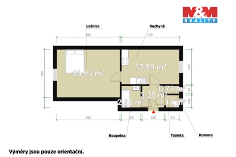 Pronájem bytu 1+1, 43 m² - 2