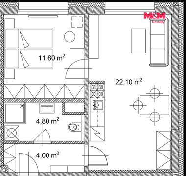 Prodej bytu 2kk, 46 m² 20