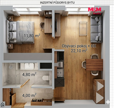 Prodej bytu 2kk, 46 m² - 0