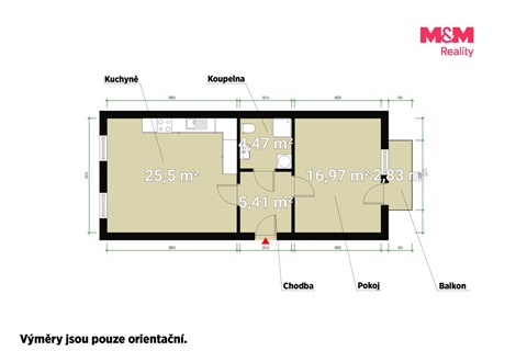 Pronájem bytu 2kk, 52 m² - 2