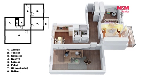 Pronájem bytu 3+1, 72 m² - 0