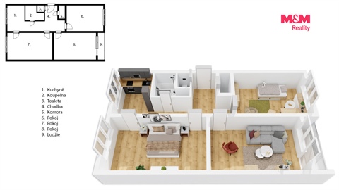 Prodej bytu 3+1, 79 m² - 2