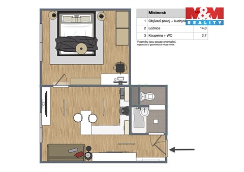 Prodej bytu 1+1, 34 m² 4
