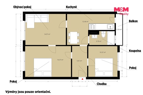 Prodej bytu 3+1, 71 m² - 10