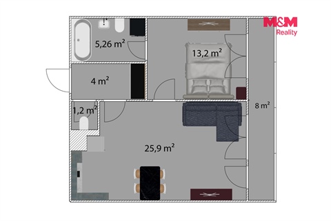 Prodej bytu 2kk, 60 m² 10