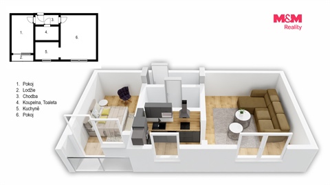 Prodej bytu 2+1, 54 m² - 0