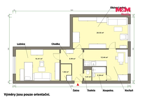 Prodej bytu 2+1, 60 m² - 2