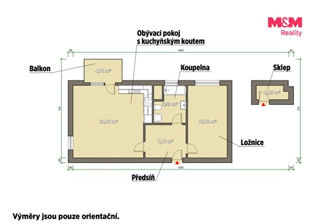 Pronájem bytu 2kk, 60 m² - 2