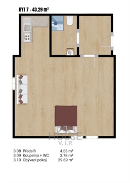 Prodej bytu 1kk, 43 m² - 0