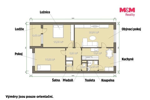 Prodej bytu 3+1, 82 m² - 2