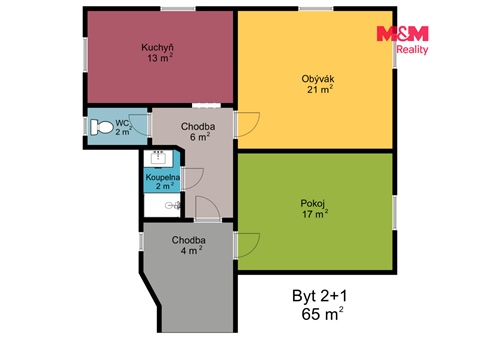 Prodej bytu 2+1, 64 m² - 0