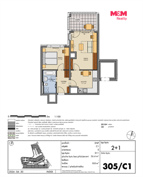 Prodej bytu 2+1, 56 m² 2
