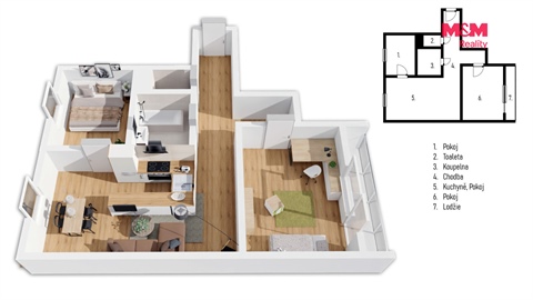 Prodej bytu 3kk, 54 m² 4