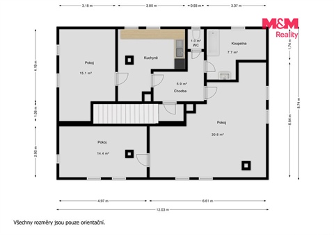 Pronájem bytu 3+1, 76 m² - 14