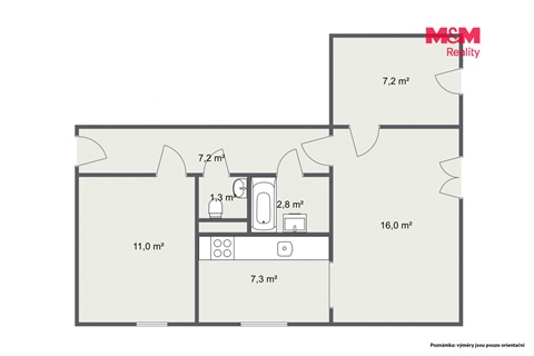 Prodej bytu 3+1, 55 m² 16