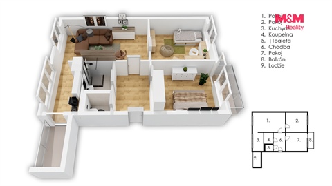 Prodej bytu 3+1, 62 m² 8