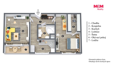 Prodej bytu 2+1, 62 m² - 2