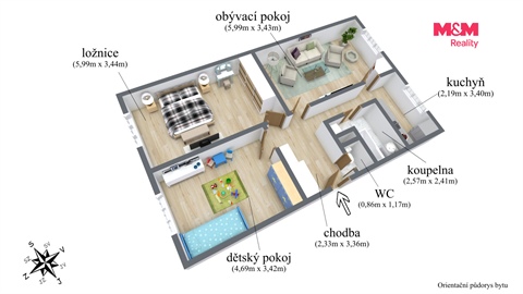 Prodej bytu 3+1, 80 m² - 2