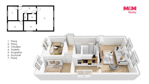 Prodej bytu 3+1, 68 m² - 2