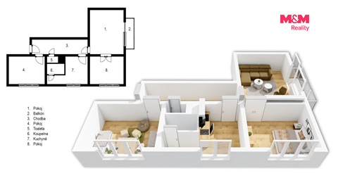 Prodej bytu 3+1, 62 m² 18