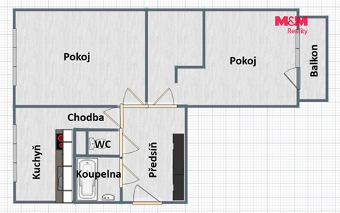 Prodej bytu 2+1, 57 m² 10