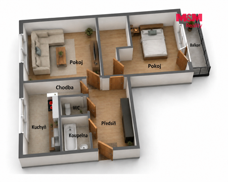 Prodej bytu 2+1, 57 m² - 10