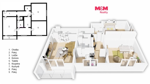 Prodej bytu 3+1, 71 m² - 0