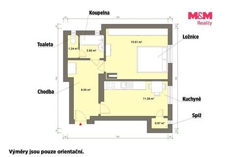 Prodej bytu 1+1, 38 m² - 6