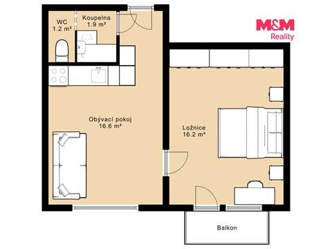 Prodej bytu 1+1, 36 m² 8