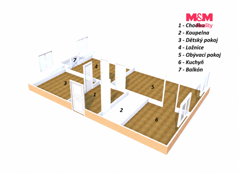 Pronájem bytu 3+1, 78 m² - 6