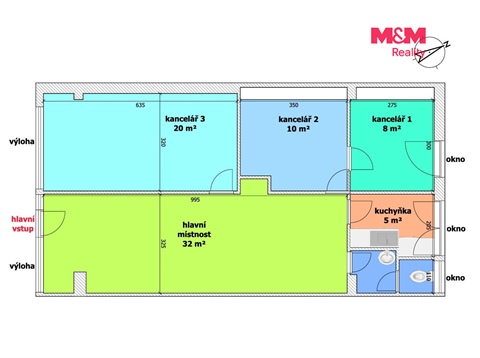 Pronájem obchodních prostor, 81 m² 2