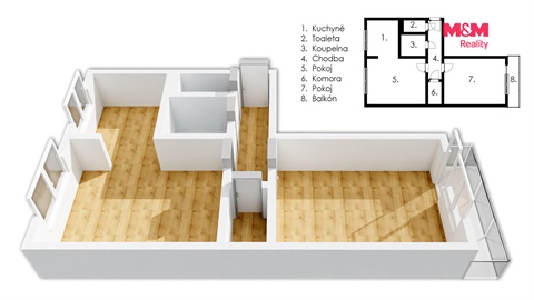 Prodej bytu 2+1, 62 m² - 2
