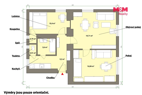 Prodej bytu 3kk, 77 m² 2