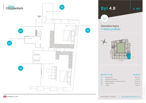 Pronájem bytu 2kk, 82 m² - 10