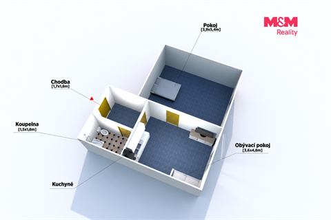 Pronájem bytu 2kk, 44 m² - 10