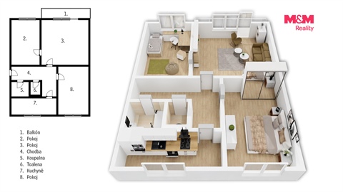 Prodej bytu 3+1, 65 m² 4