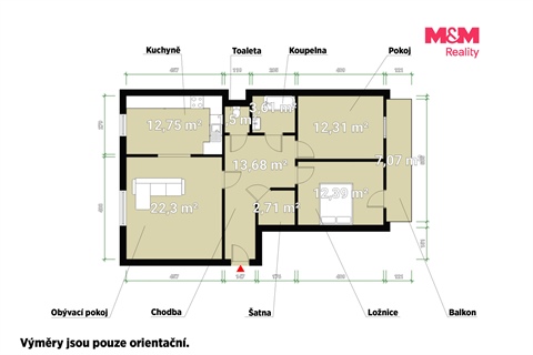 Pronájem bytu 3kk, 81 m² 16