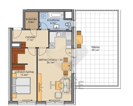 Prodej bytu 2kk, 60 m² 2