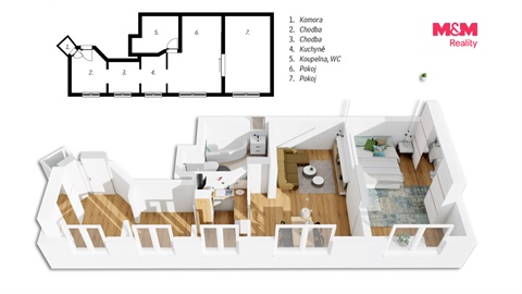 Prodej bytu 2kk, 68 m² 2
