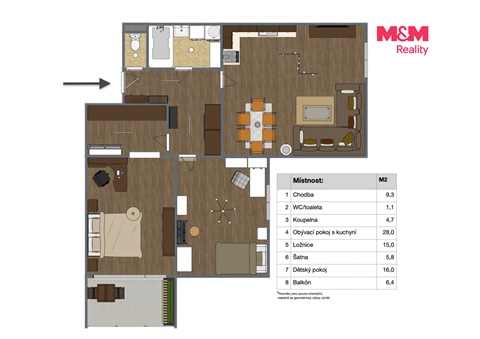 Prodej bytu 3kk, 86 m² 8
