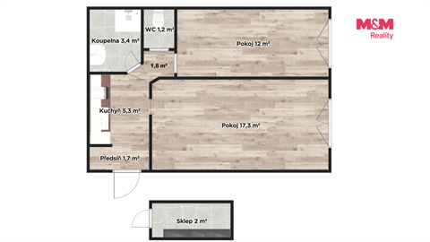 Prodej bytu 2+1, 43 m² - 14