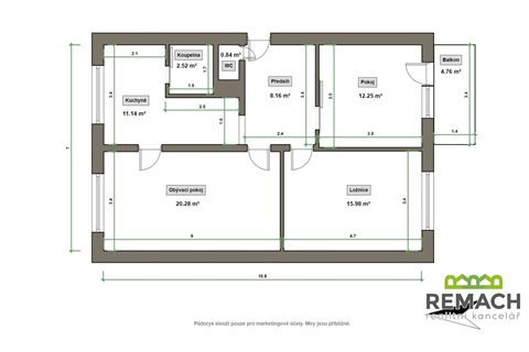 Pronájem bytu 3+1, 76 m² 12