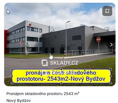 Pronájem skladu / haly, 2 543 m² - 0