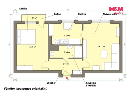 Prodej bytu 2+1, 51 m² - 4