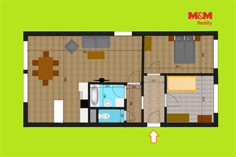 Pronájem bytu 3kk, 72 m² 2