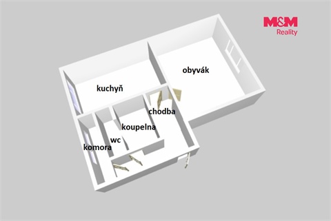 Pronájem bytu 1+1, 48 m² - 4