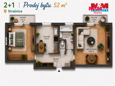 Prodej bytu 2+1, 52 m² 4