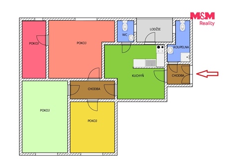 Pronájem bytu 4+1, 98 m² - 4