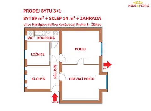 Prodej bytu 3+1, 89 m² - 0